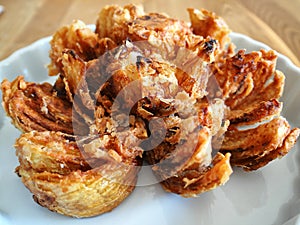 Classical American dish Deep Fried Blooming Onion