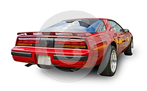 Classical American Muscle car Pontiac Firebird Third generation. White background