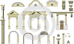 Classical arches and columns