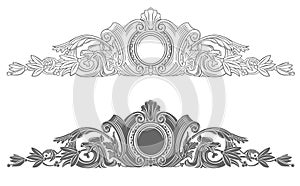 Classical architectural element of the pediment sandrik