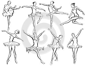 Classical ballet woman-dancers