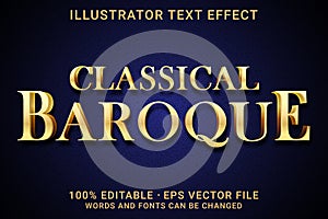 CLASSICAL BAROQUE 3d -Editable text effect