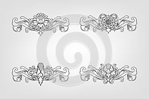 Classical Baroque Filigree Decoration Ornament Vintage Floral Border Style Antique Art Retro