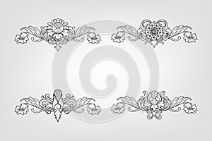 Classical Baroque Filigree Decoration Ornament Vintage Floral Border Style Antique Art Retro