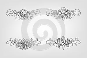 Classical Baroque Filigree Decoration Ornament Vintage Floral Border Style Antique Art Retro