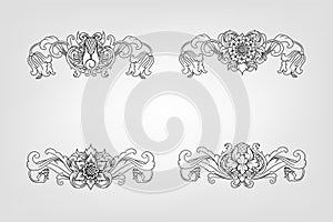 Classical Baroque Filigree Decoration Ornament Vintage Floral Border Style Antique Art Retro