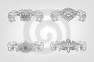 Classical Baroque Filigree Decoration Ornament Vintage Floral Border Style Antique Art Retro