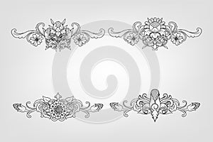 Classical Baroque Filigree Decoration Ornament Vintage Floral Border Style Antique Art Retro