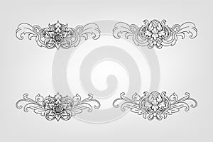 Classical Baroque Filigree Decoration Ornament Vintage Floral Border Style Antique Art Retro