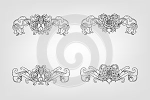 Classical Baroque Filigree Decoration Ornament Vintage Floral Border Style Antique Art Retro