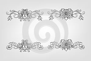 Classical Baroque Filigree Decoration Ornament Vintage Floral Border Style Antique Art Retro