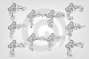 Classical Baroque Filigree Decoration Ornament Vintage Floral Border Style Antique Art Retro