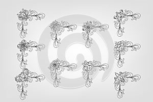 Classical Baroque Filigree Decoration Ornament Vintage Floral Border Style Antique Art Retro