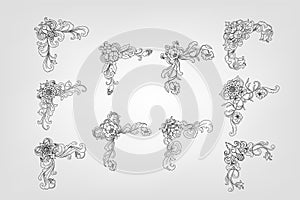 Classical Baroque Filigree Decoration Ornament Vintage Floral Border Style Antique Art Retro