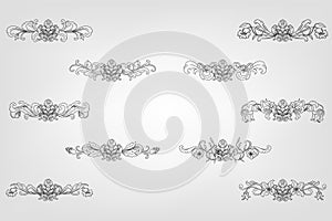 Classical Baroque Filigree Decoration Ornament Vintage Floral Border Style Antique Art Retro