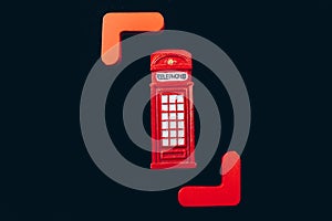Classical British style Red phone booth