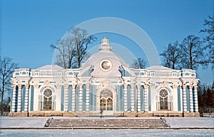 Classical building in cold winter day