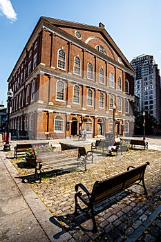 The classical building near Faneuil hall market place , Boston , Massachusetts , United States of America