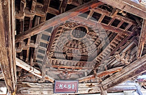 Classical building structure in ancient China Bagua (Eight Diagrams) sunk panel (caisson ceiling)