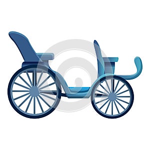 Classical carriage icon, cartoon style