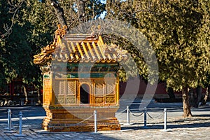 Classical Chinese building richly decorated in the Ming Dynasty tombs
