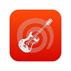 Classical electric guitar icon digital red