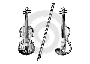 Classical and electric violins