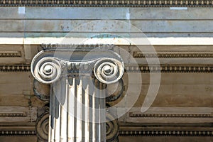 Classical Greek or Roman Ionic column in British Museum. London