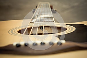 Classical guitar closeup ?On white background