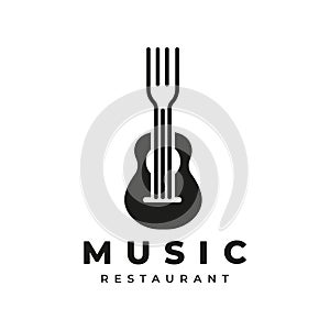 Classical Guitar with Forks can be used for Music Restaurant Design