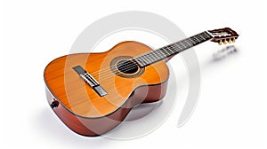 Classical guitar isolated on white background. Generative AI