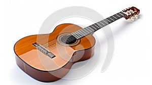 Classical guitar isolated on white background. Generative AI