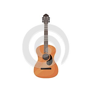 Classical guitar, musical instrument vector Illustration on a white background