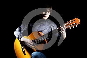 Classical guitar player