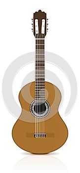 Classical guitar on white background.