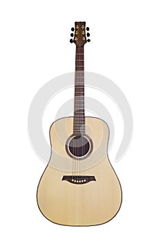 Classical guitar on white background