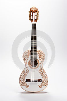 Classical guitars on a white background.