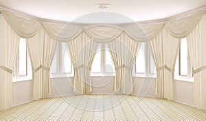 Classical interior with curtains