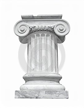 Classical Ionic Column Capital Isolated on White
