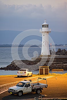 Classical lighthouse in calm weather at Woolonggong