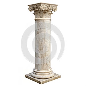 Marble column isolated on white background