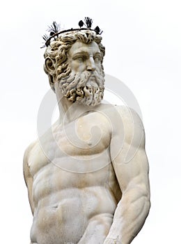 Classical marble sculpture of Neptune