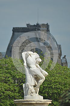 A classical marble statue in Paris