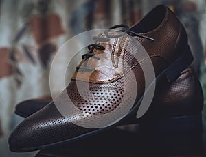 Classical men`s brown shoes