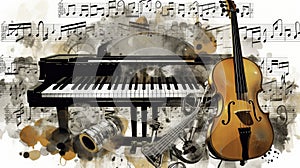 Classical Music Background with Piano and Violin