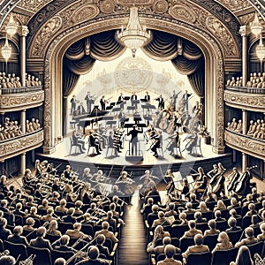 Classical Music Concert Hall, AI generated