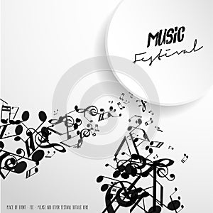 Classical music festival advertising poster template with tunes.