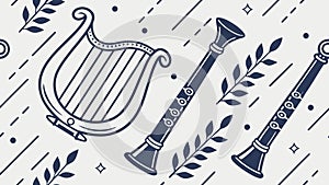 Classical Music Instruments Seamless Pattern, vector design Generative AI