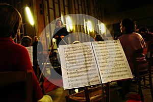 Classical music orchestra rehearsal photo