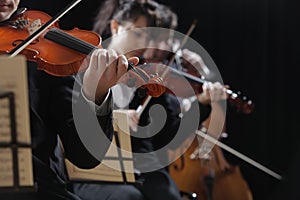 Classical music. Violinists in concert